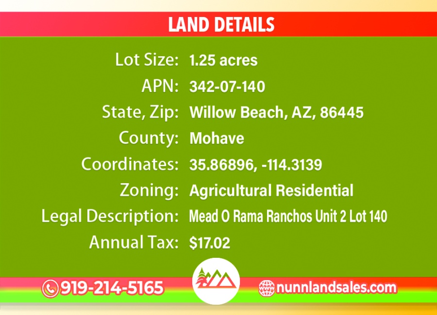 Willow Beach, Arizona 86445, ,Land,Sold,2004