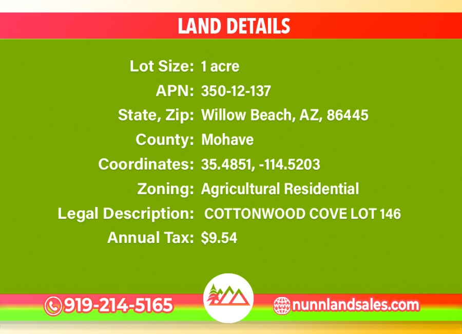 Willow Beach, Arizona 86445, ,Land,For Sale,2053