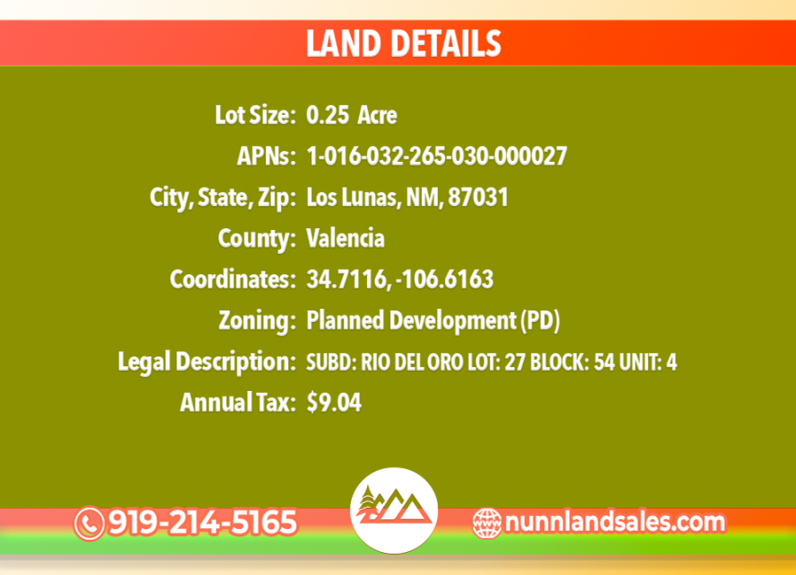 Los Lunas, New Mexico 87031, ,Land,Sold,1588