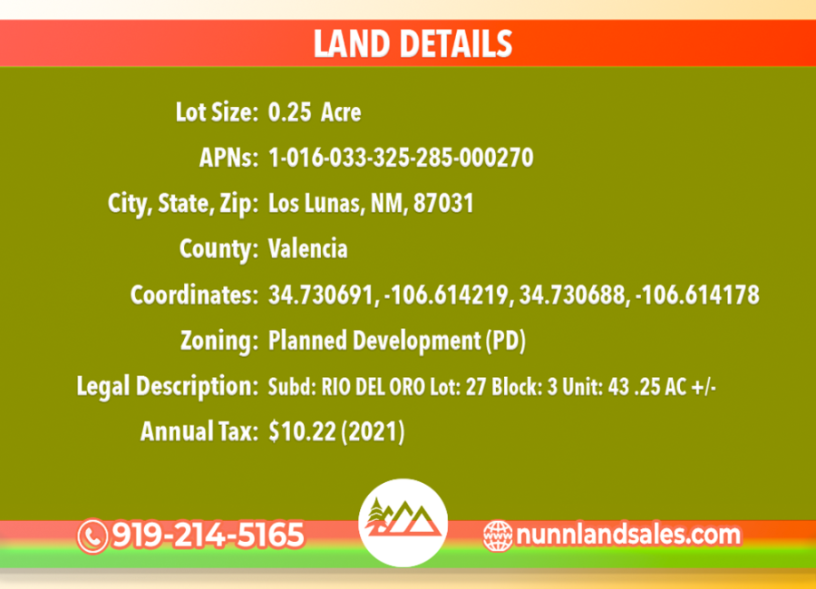 Los Lunas, New Mexico 87031, ,Land,Sold,1634