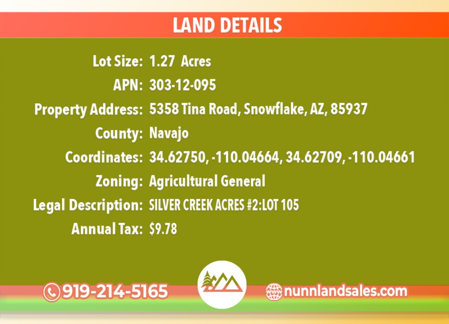 Snowflake, Arizona 85937, ,Land,Sold,1706
