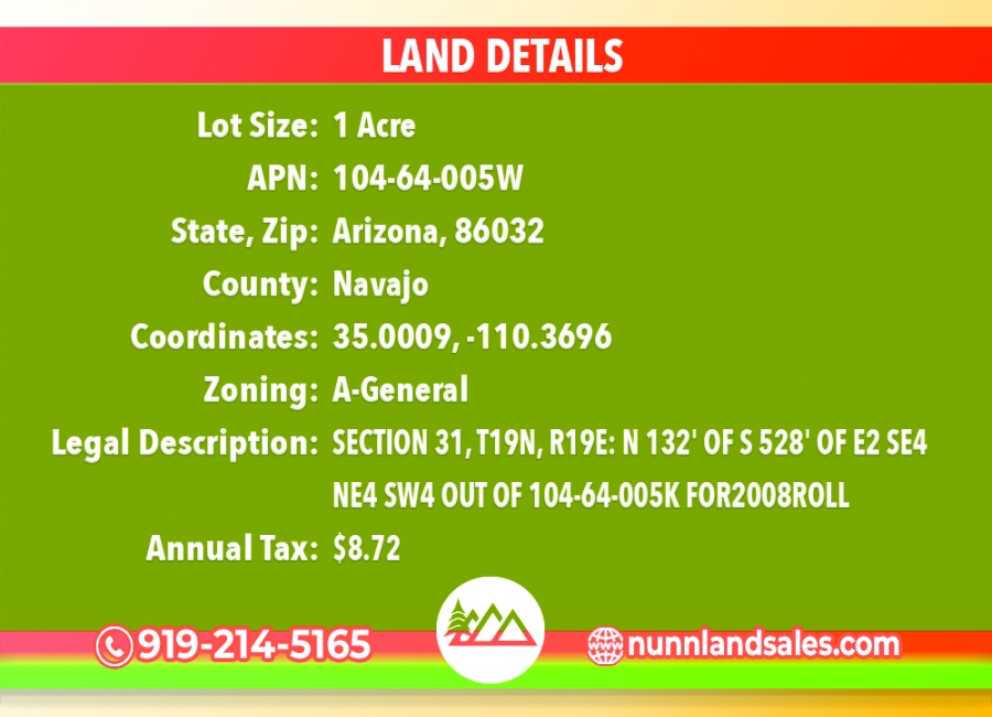 Arizona 86032, ,Land,Sold,1753