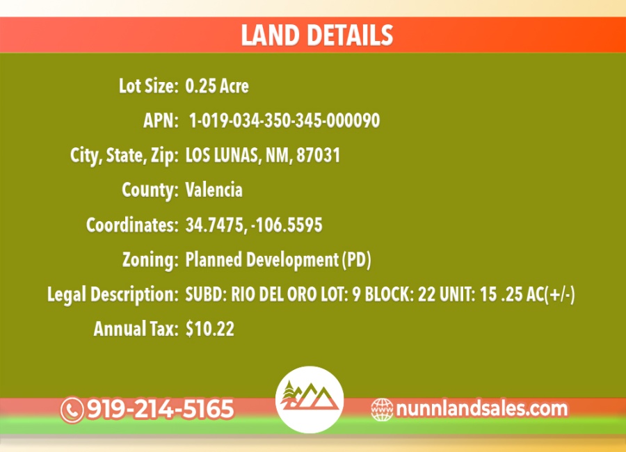 Los Lunas, New Mexico 87031, ,Land,Sold,1825