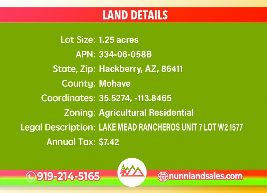 Hackberry, Arizona 86411, ,Land,Sold,1834