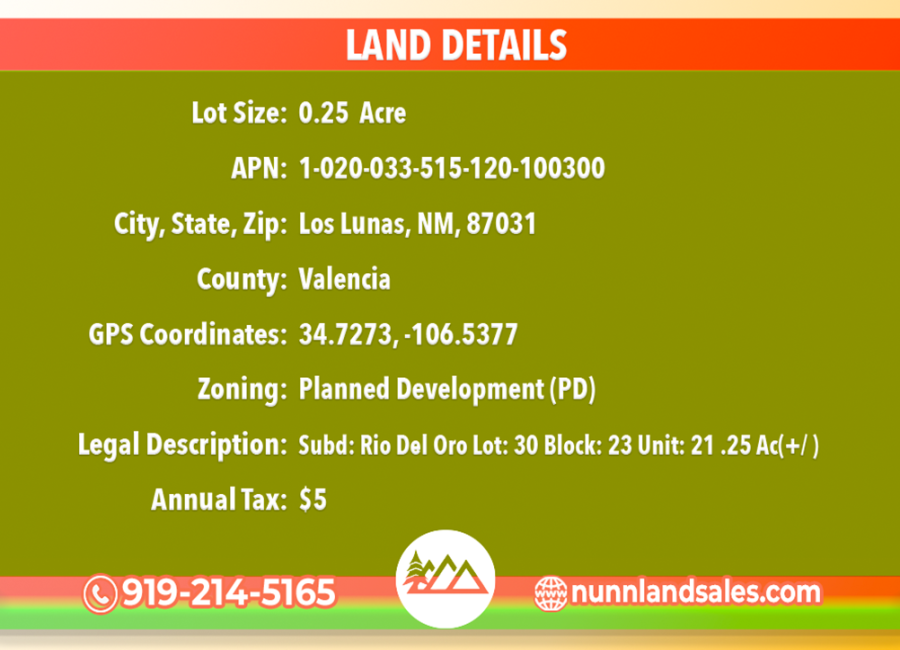 Los Lunas, New Mexico 87002, ,Land,Sold,1925