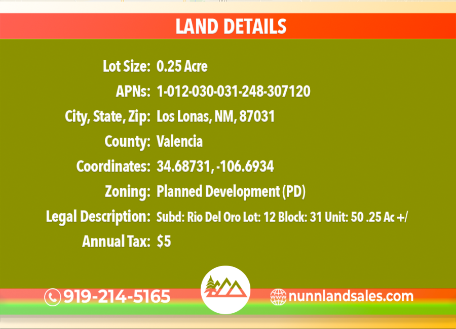Los Lunas, New Mexico 87031, ,Land,Sold,1942