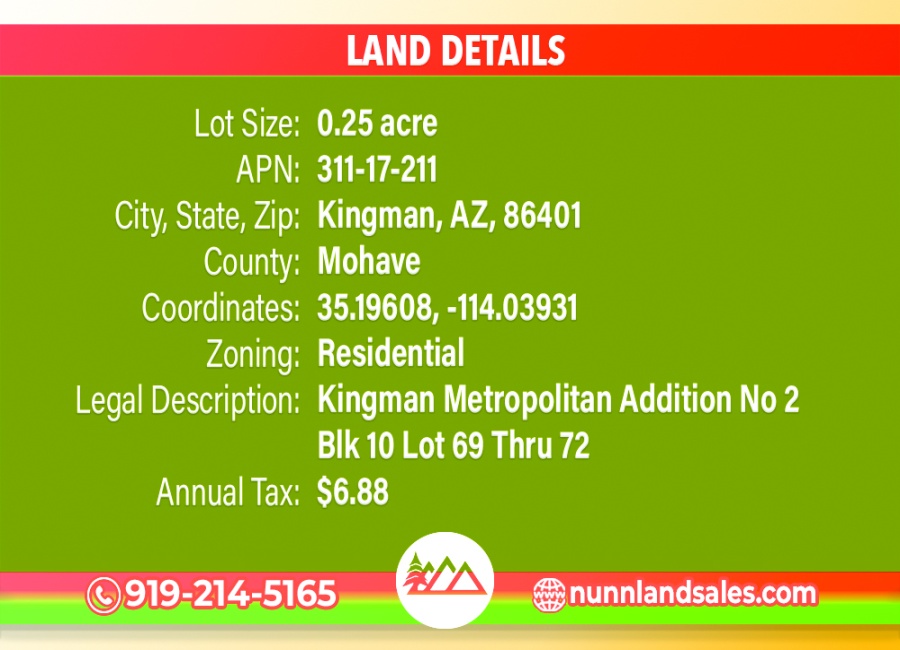 Kingman, Arizona 86401, ,Land,Sold,1944