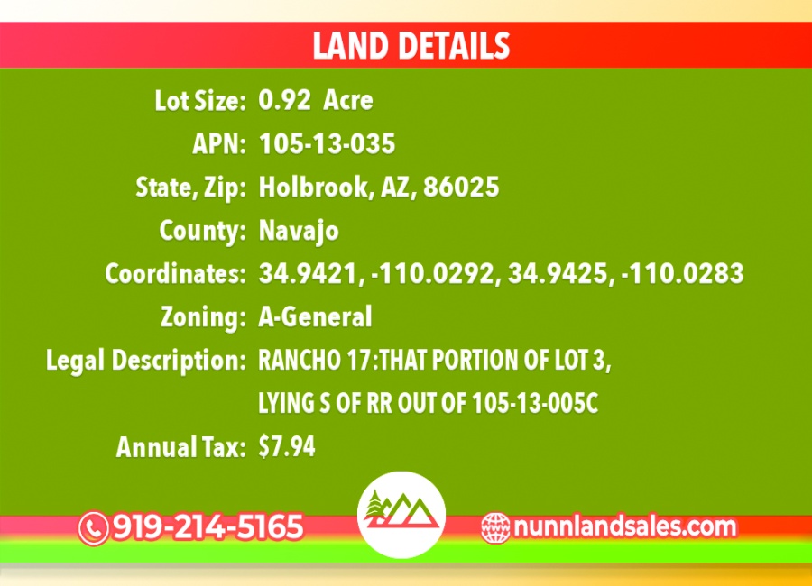 Holbrook, Arizona 86025, ,Land,For Sale,1965
